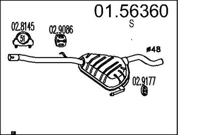 0156360 MTS Средний глушитель выхлопных газов