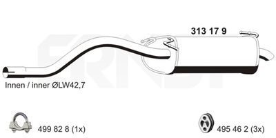 313179 ERNST Глушитель выхлопных газов конечный