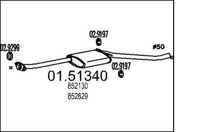 0151340 MTS Средний глушитель выхлопных газов