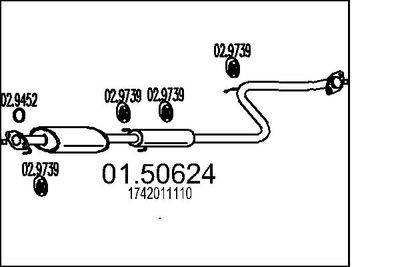 0150624 MTS Средний глушитель выхлопных газов