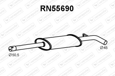 RN55690 VENEPORTE Средний глушитель выхлопных газов