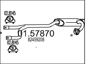 0157870 MTS Средний глушитель выхлопных газов