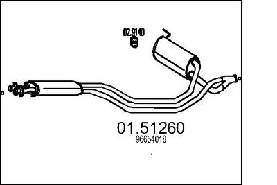 0151260 MTS Средний глушитель выхлопных газов