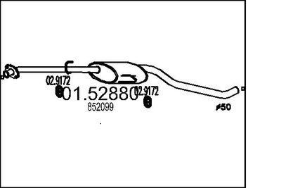 0152880 MTS Средний глушитель выхлопных газов