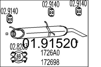 0191520 MTS Глушитель выхлопных газов конечный