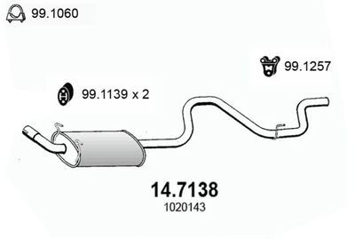 147138 ASSO Глушитель выхлопных газов конечный