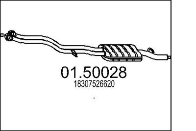 0150028 MTS Средний глушитель выхлопных газов