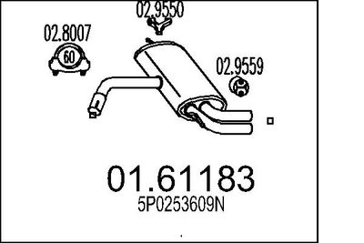 0161183 MTS Глушитель выхлопных газов конечный