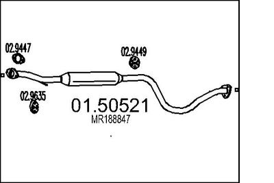 0150521 MTS Средний глушитель выхлопных газов