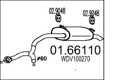 0166110 MTS Глушитель выхлопных газов конечный