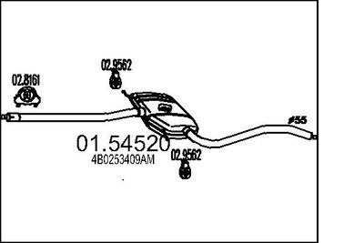 0154520 MTS Средний глушитель выхлопных газов