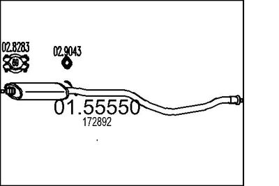 0155550 MTS Средний глушитель выхлопных газов