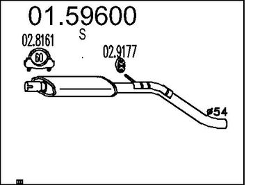 0159600 MTS Средний глушитель выхлопных газов