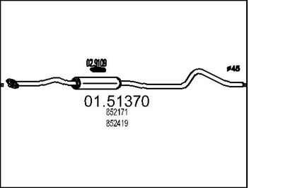 0151370 MTS Средний глушитель выхлопных газов