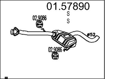 0157890 MTS Средний глушитель выхлопных газов