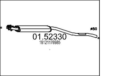 0152330 MTS Средний глушитель выхлопных газов