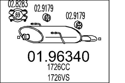 0196340 MTS Глушитель выхлопных газов конечный