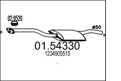 0154330 MTS Средний глушитель выхлопных газов