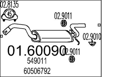 0160090 MTS Глушитель выхлопных газов конечный