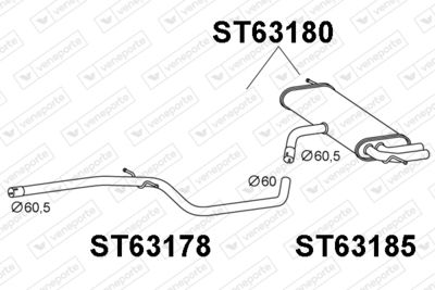 ST63180 VENEPORTE Глушитель выхлопных газов конечный