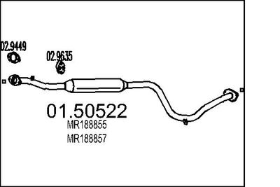 0150522 MTS Средний глушитель выхлопных газов
