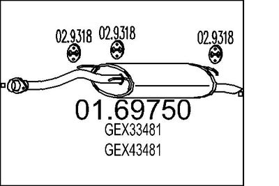 0169750 MTS Глушитель выхлопных газов конечный