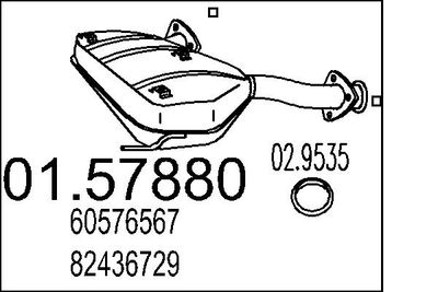 0157880 MTS Средний глушитель выхлопных газов