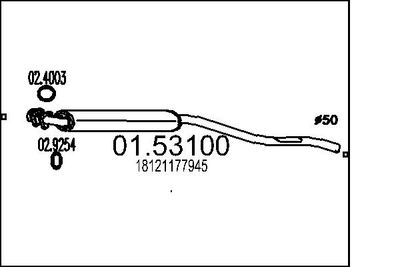 0153100 MTS Средний глушитель выхлопных газов