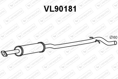 VL90181 VENEPORTE Средний глушитель выхлопных газов