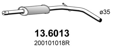 136013 ASSO Средний глушитель выхлопных газов
