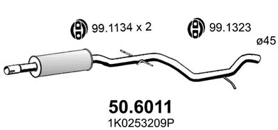 506011 ASSO Средний глушитель выхлопных газов