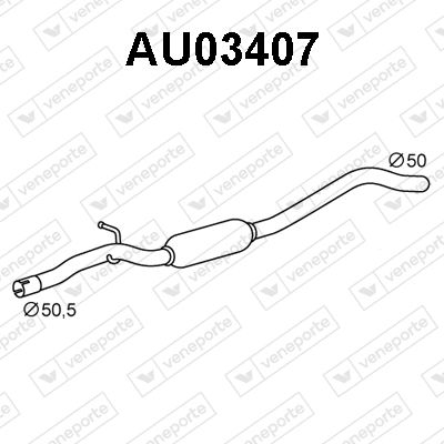 AU03407 VENEPORTE Средний глушитель выхлопных газов