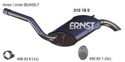 315180 ERNST Глушитель выхлопных газов конечный