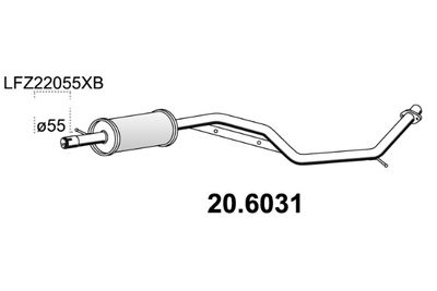 206031 ASSO Средний глушитель выхлопных газов