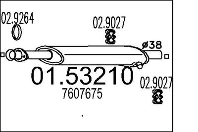 0153210 MTS Средний глушитель выхлопных газов