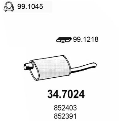 347024 ASSO Глушитель выхлопных газов конечный