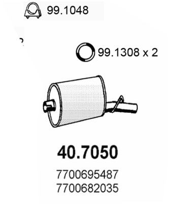 407050 ASSO Глушитель выхлопных газов конечный