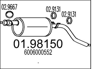 0198150 MTS Глушитель выхлопных газов конечный