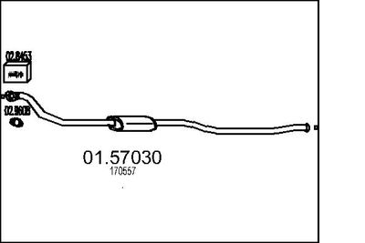 0157030 MTS Средний глушитель выхлопных газов