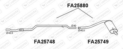 FA25880 VENEPORTE Глушитель выхлопных газов конечный