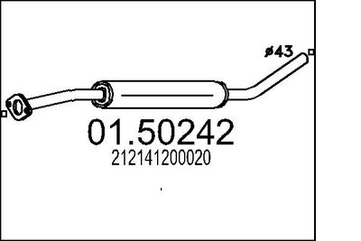 0150242 MTS Средний глушитель выхлопных газов