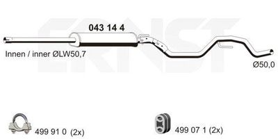 043144 ERNST Средний глушитель выхлопных газов