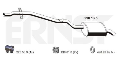 290135 ERNST Глушитель выхлопных газов конечный