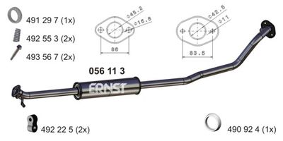 056113 ERNST Средний глушитель выхлопных газов