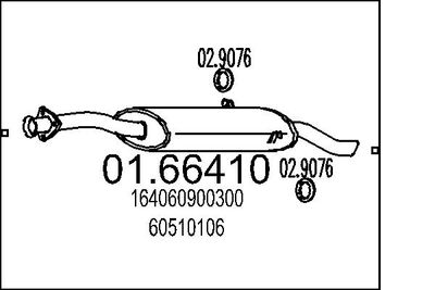 0166410 MTS Глушитель выхлопных газов конечный