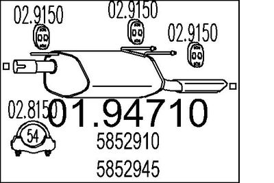 0194710 MTS Глушитель выхлопных газов конечный