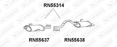 RN55314 VENEPORTE Глушитель выхлопных газов конечный