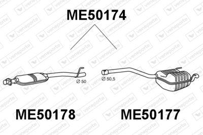 ME50174 VENEPORTE Глушитель выхлопных газов конечный