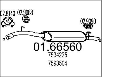 0166560 MTS Глушитель выхлопных газов конечный