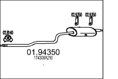 0194350 MTS Глушитель выхлопных газов конечный